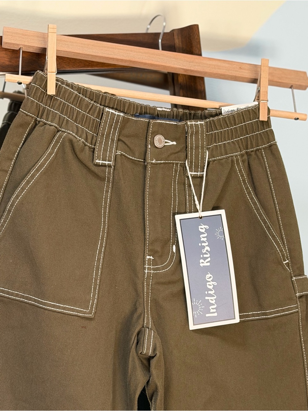 Olive/Army Green Cargo for women/teens - Picture 5 of 6
